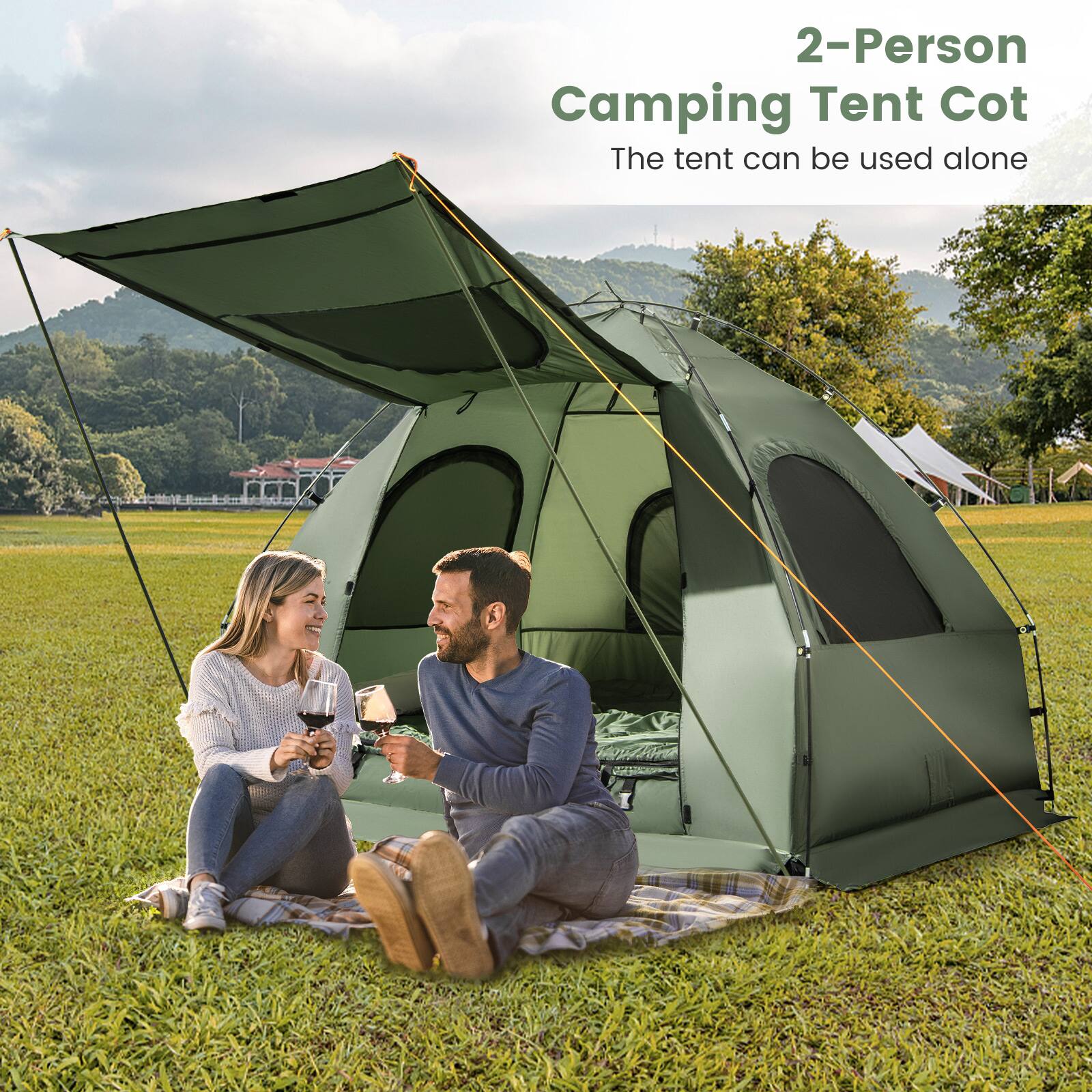 2-Person Camping Tent Cot  
The tent can be used alone