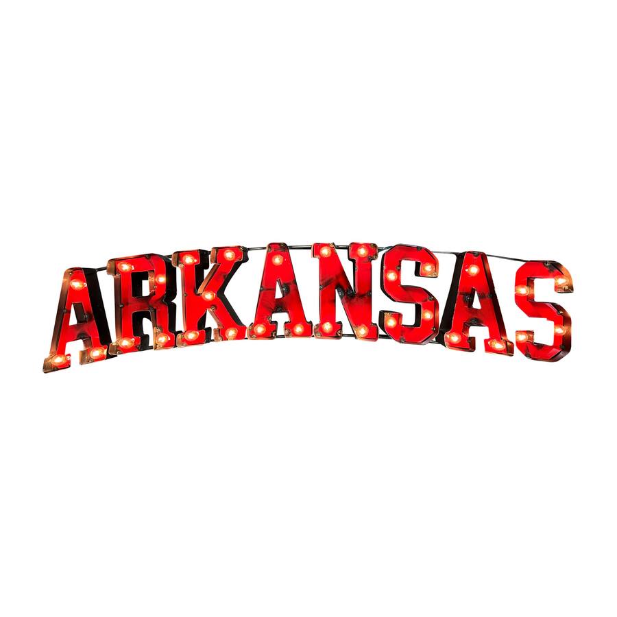Metal Razorback Sign Imperial Arkansas Razorbacks Logo Lighted Recycled Metal Sign ...