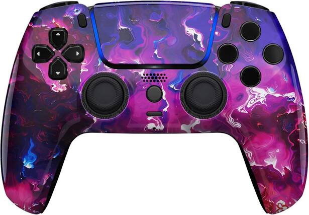 Front. Custom Controllerzz - Custom Wireless Controller for PS5 - Purple Magma.