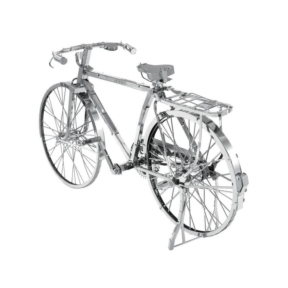 Angle. Metal Earth - Model Kit Classic Bicycle "Bon Voyage" (Challenging Difficulty) Steel Model by Metal Earth - Silver.
