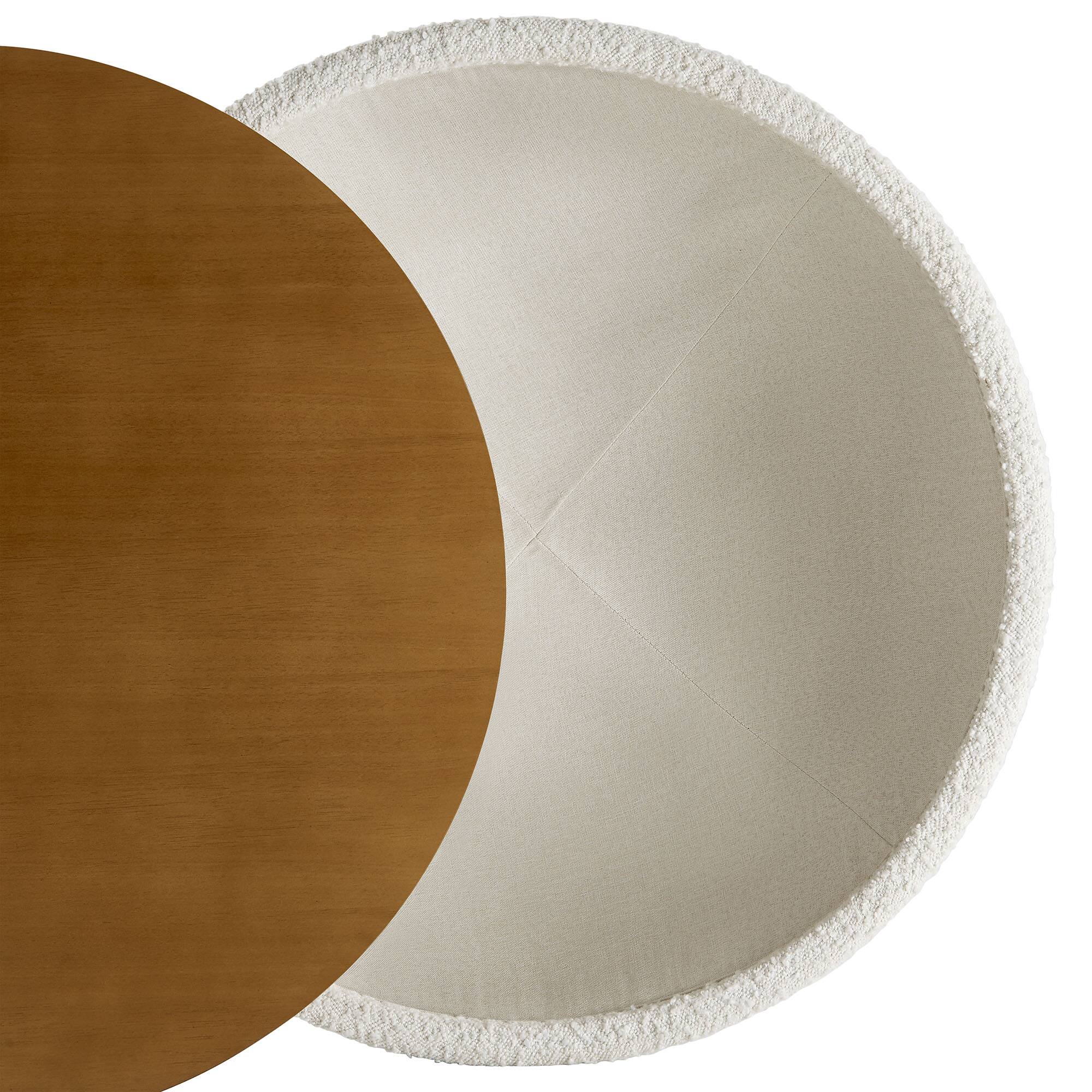 Alt View 7. Modway - Tridome Round Boucle Upholstered Storage Coffee Table by Modway - Natural Ivory.