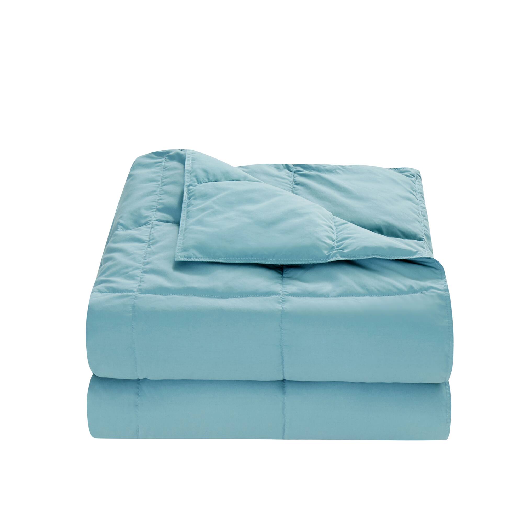 Alt View 1. Peace Nest - Peace Nest Lightweight Feather Down Throw Blanket, Light Blue - Light Blue.