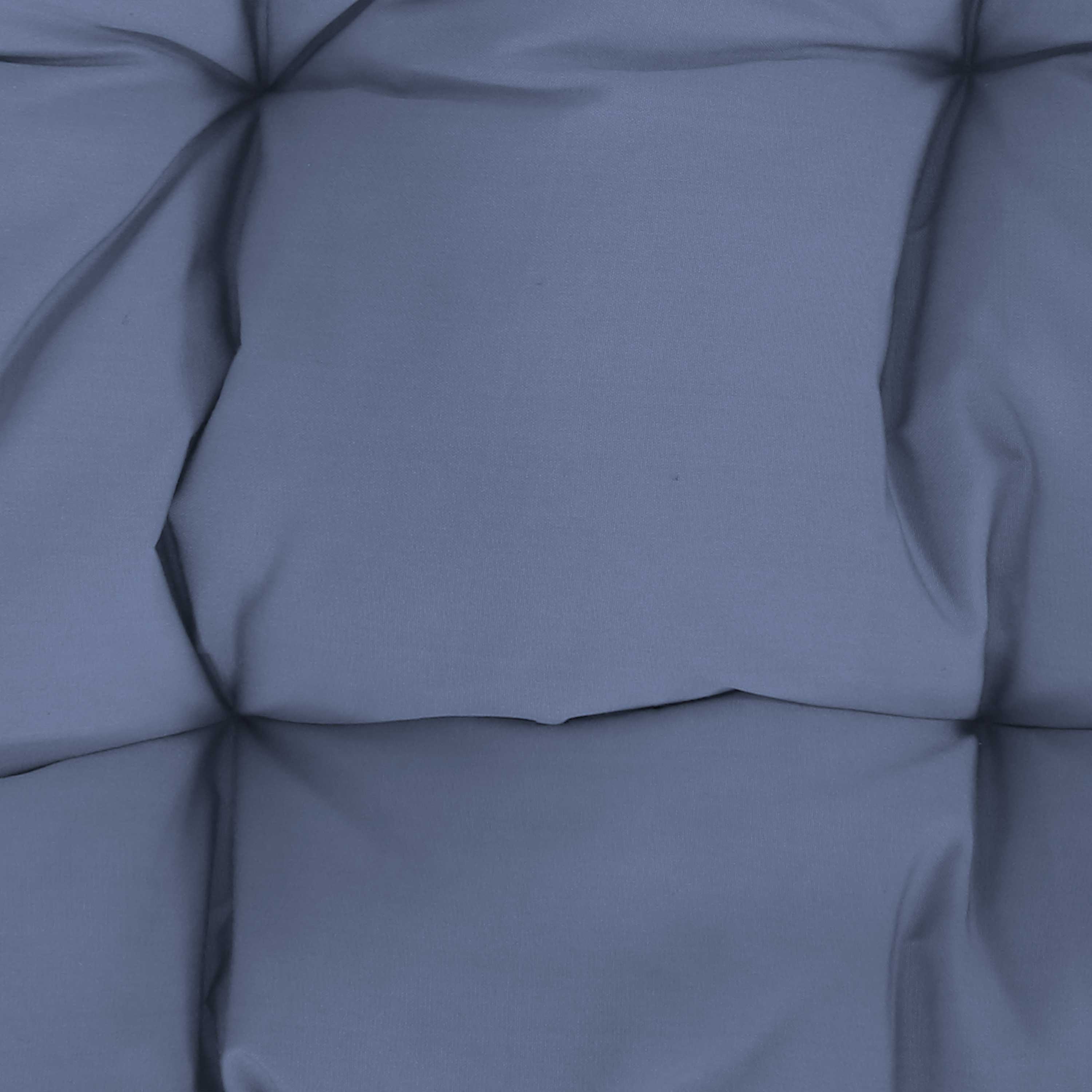 Alt View 9. Sunnydaze - Black Resin Wicker Loveseat Hanging Egg Chair with Cushion - Grey.