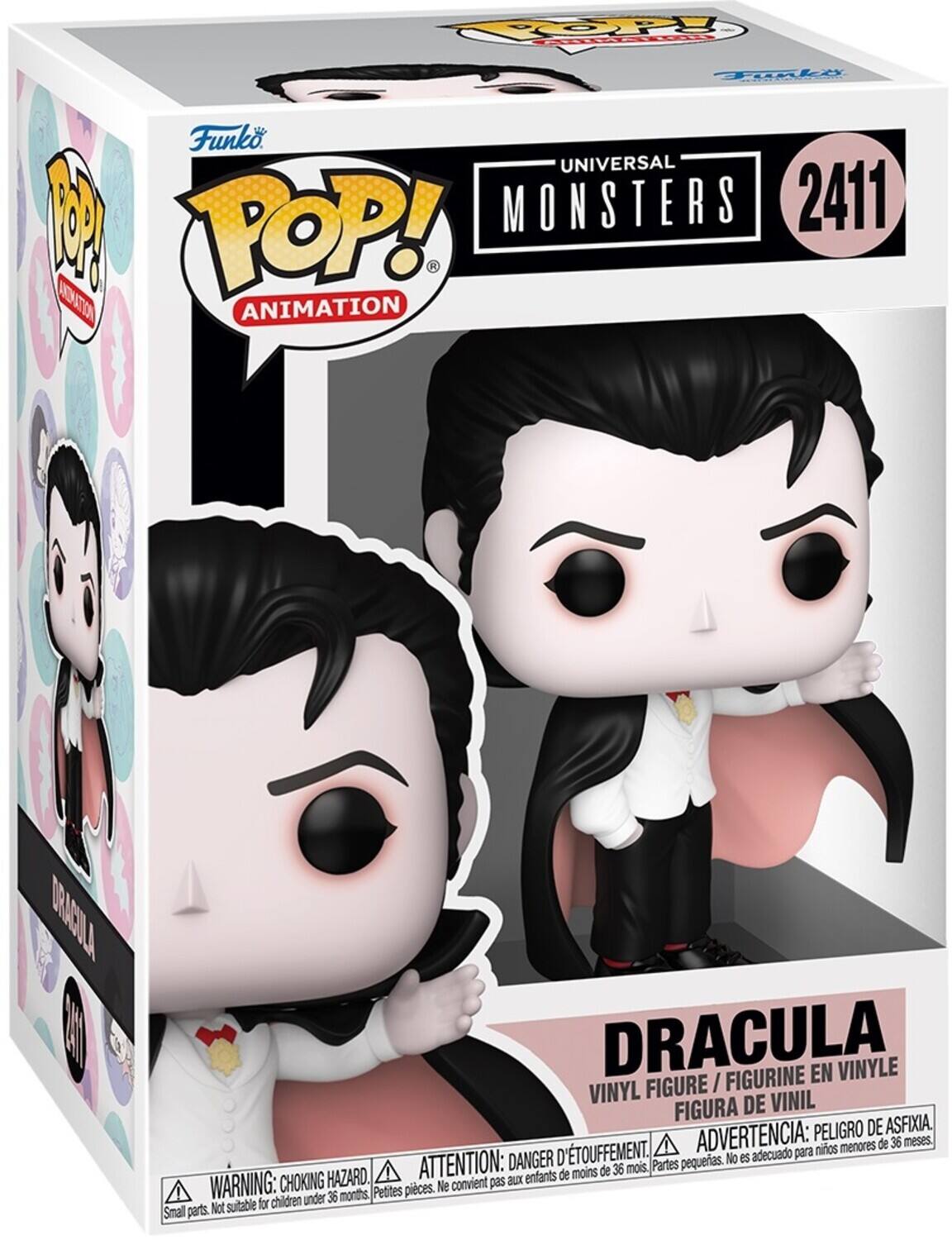 Funko POP! Animation  
Universal Monsters  
2411  
Dracula  
Vinyl Figure / Figurine en Vinyle / Figura de Vinil  
Warning: Choking Hazard. Small parts. Not suitable for children under 36 months.