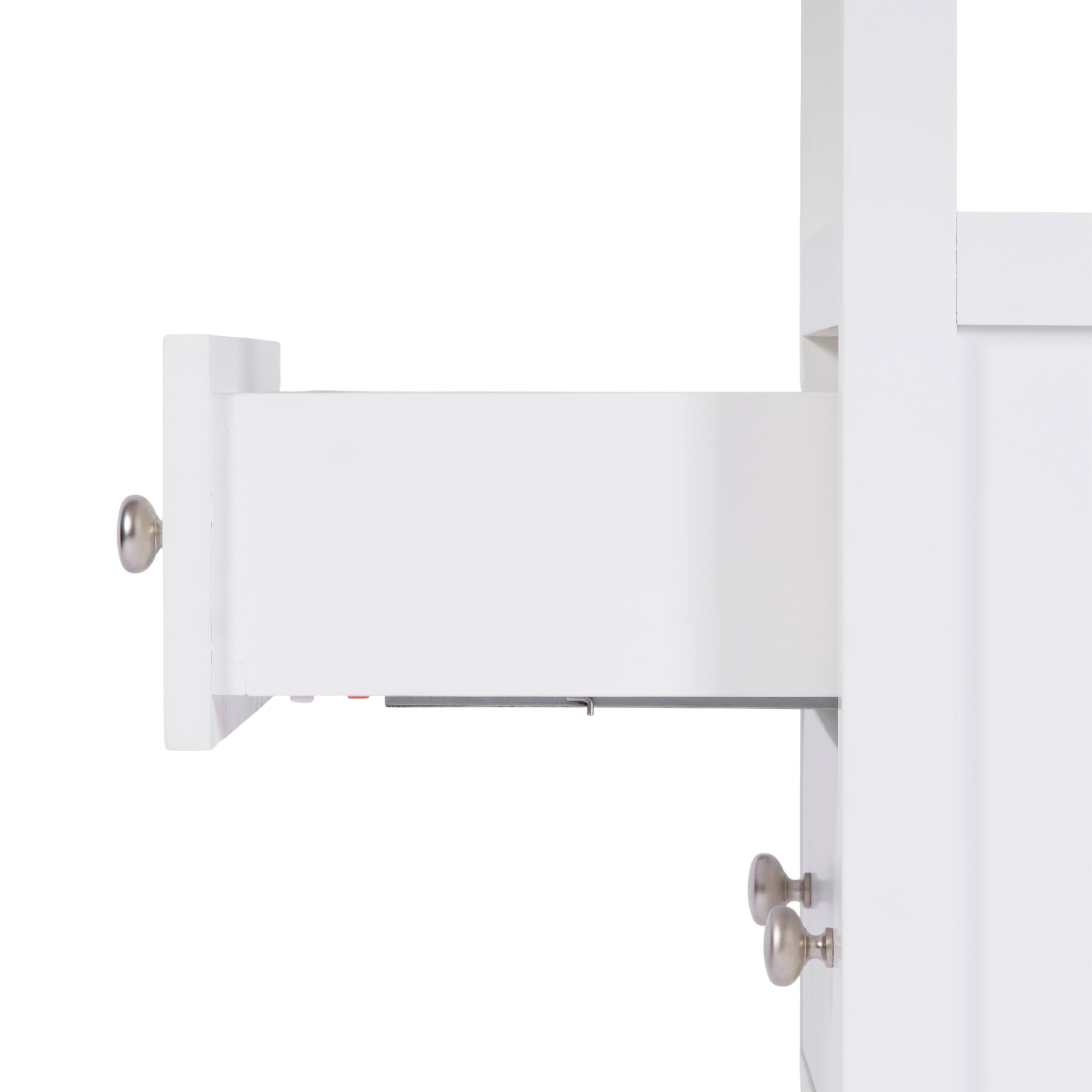 Alt View 4. Butler Specialty - Dana 21 in. W Rectangular Wood 2 Drawer Narrow Nightstand with Top Open Shelf - White.