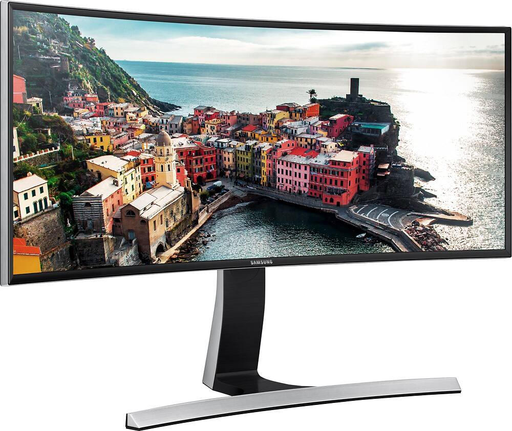 Angle. Samsung - 29" LED Curved HD 21:9 Ultrawide Monitor - Black.