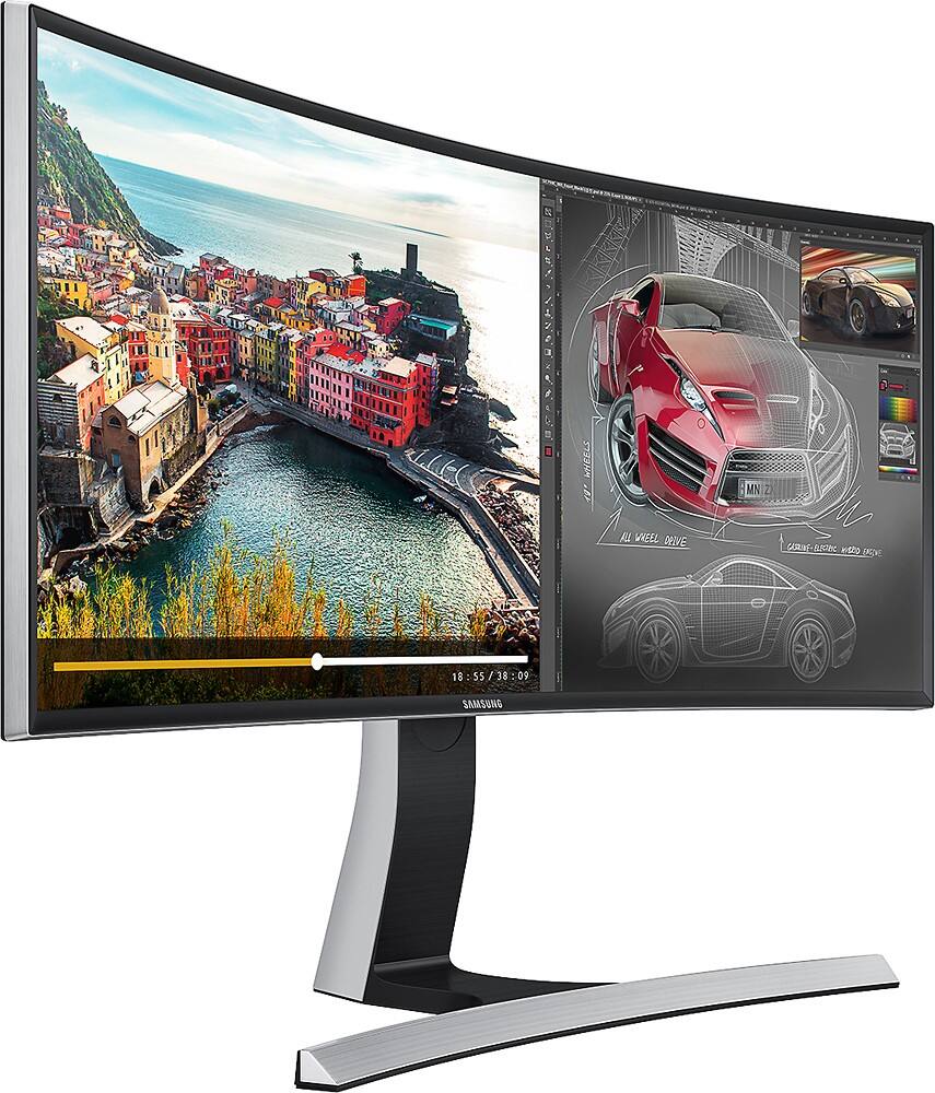 Alt View 14. Samsung - 29" LED Curved HD 21:9 Ultrawide Monitor - Black.