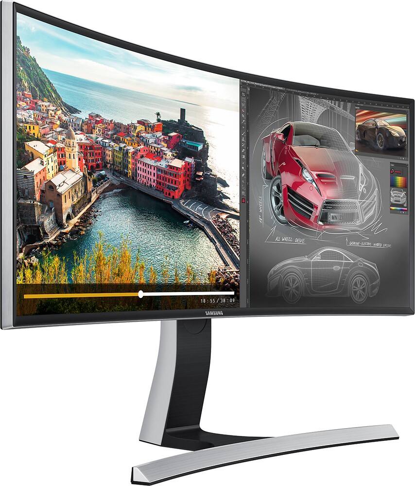 Alt View 19. Samsung - 29" LED Curved HD 21:9 Ultrawide Monitor - Black.