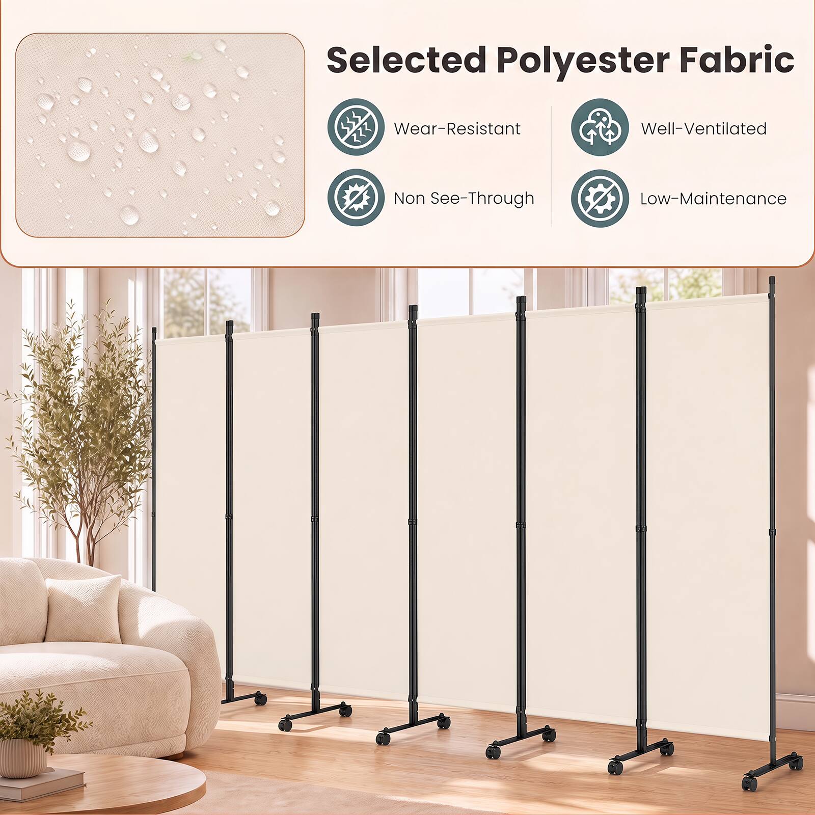 Selected Polyester Fabric  
Wear-Resistant  
Well-Ventilated  
Non See-Through  
Low-Maintenance