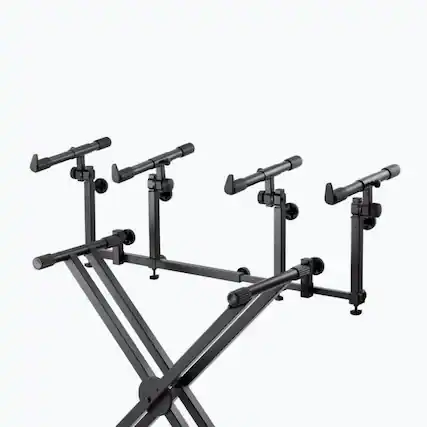 Front. On Stage Stands - On-Stage KSA8500 Deluxe Keyboard Tier (Multi-Level Keyboard Support for Stacking Digital Pianos, MIDI Controllers, - Black.