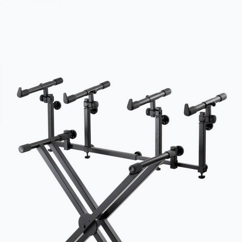 Front. On Stage Stands - On-Stage KSA8500 Deluxe Keyboard Tier (Multi-Level Keyboard Support for Stacking Digital Pianos, MIDI Controllers, - Black.