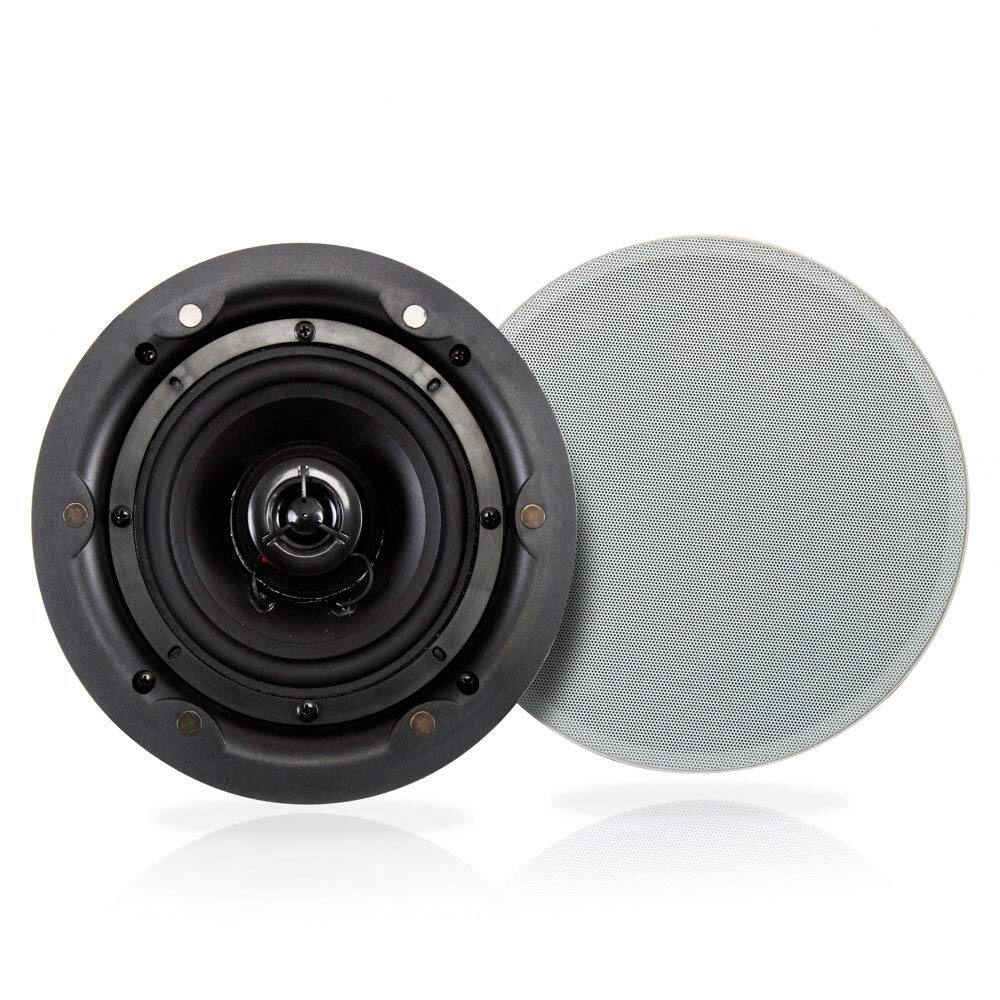 Front. PYLE - Pyle Ceiling and Wall Mount Speaker - Wireless - Black.