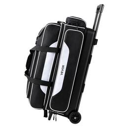 VEVOR - 3 Ball Bowling Bag Double Roller Bag with Separate Shoe Compartment, for Bowling Shoes (Up To US Men Size 16) - Black;White