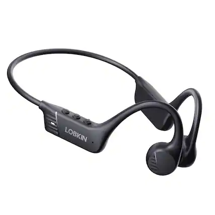 Front. Loheer - Loheer X28 Bone Conduction Headphones, Open-Ear Bluetooth 6.0 Sport Headset, IPX6 Waterproof, Black.