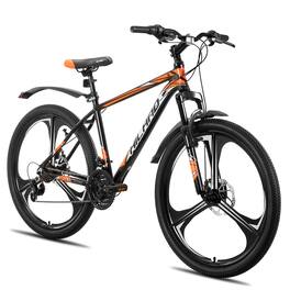 HILAND - 26" Mountain Bike for Men Women Adults, 18-Speed, Disc Brake, Lightweight Aluminum Frame, 3 Spoke MTB - Orange