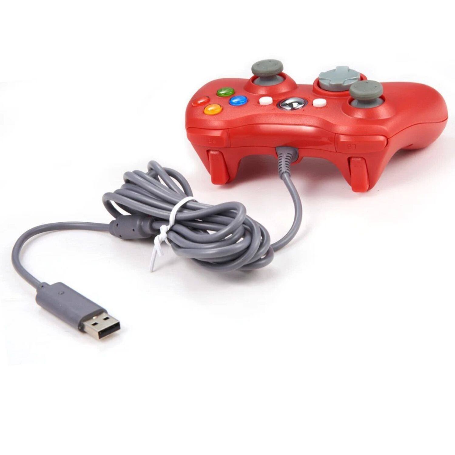 Back. Stock Preferred - Wired Xbox 360 Controller Gamepad for Microsoft Xbox-Red - Red.