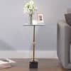 Front. Ihomeadore - Modern 22"H Clear Glass Top End Table - Brass.