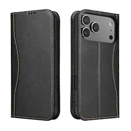 Dteck - Luxury Wallet Case for iPhone 18 Pro Max, Shockproof Magnetic Wallet Card Pocket Leather Rugged Cover - Black
