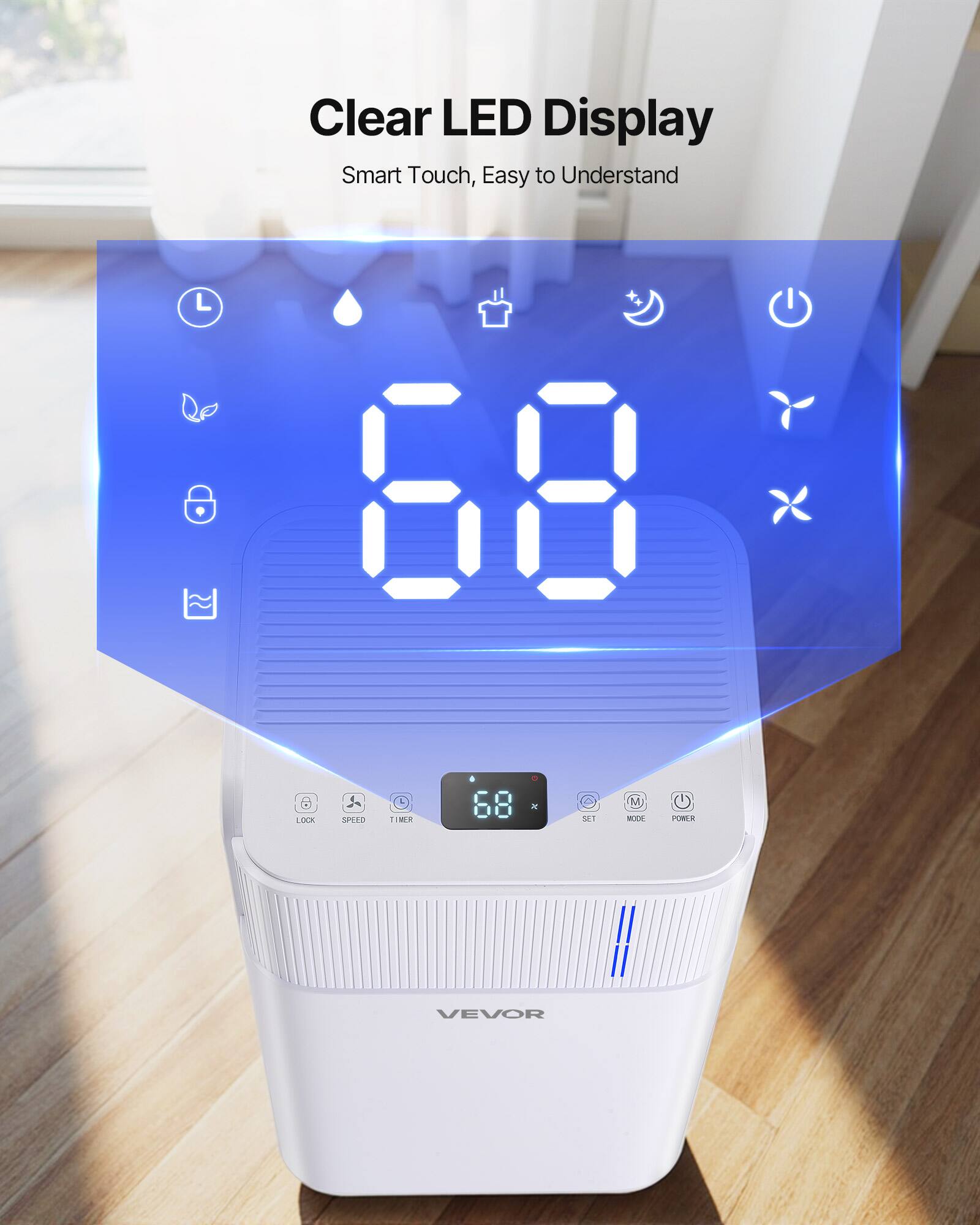 Clear LED Display  
Smart Touch, Easy to Understand  

68 LOCK SPLED TIMER  

VEVOR