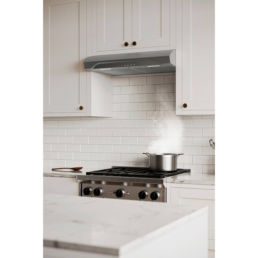 Alt View 11. Broan - Alta 30-Inch 490 MAX Blower CFM 1.0 Sones Range Hood - Stainless Steel.