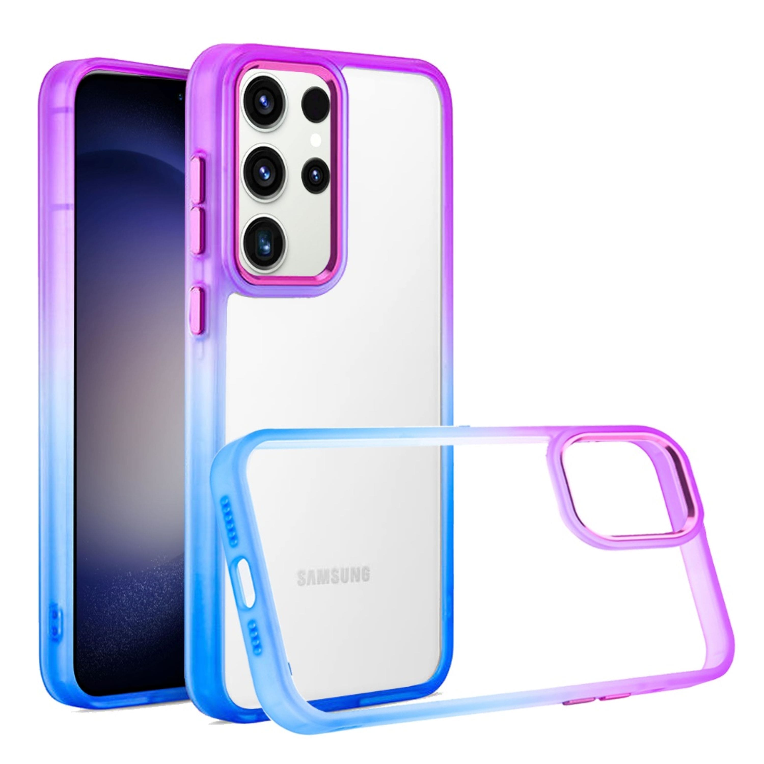 Kitcheniva - Color Fading Two Tone Frame Hybrid Phone Case For Samsung Galaxy S24 - Purple/Blue price history on PriceWatchPro
