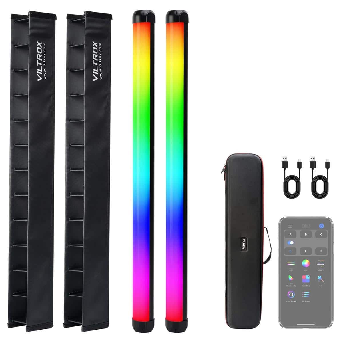 "Viltrox - Weeylite K60 22.8"" 20W RGB LED Light Stick, Black, 2-Pack" price history on PriceWatchPro