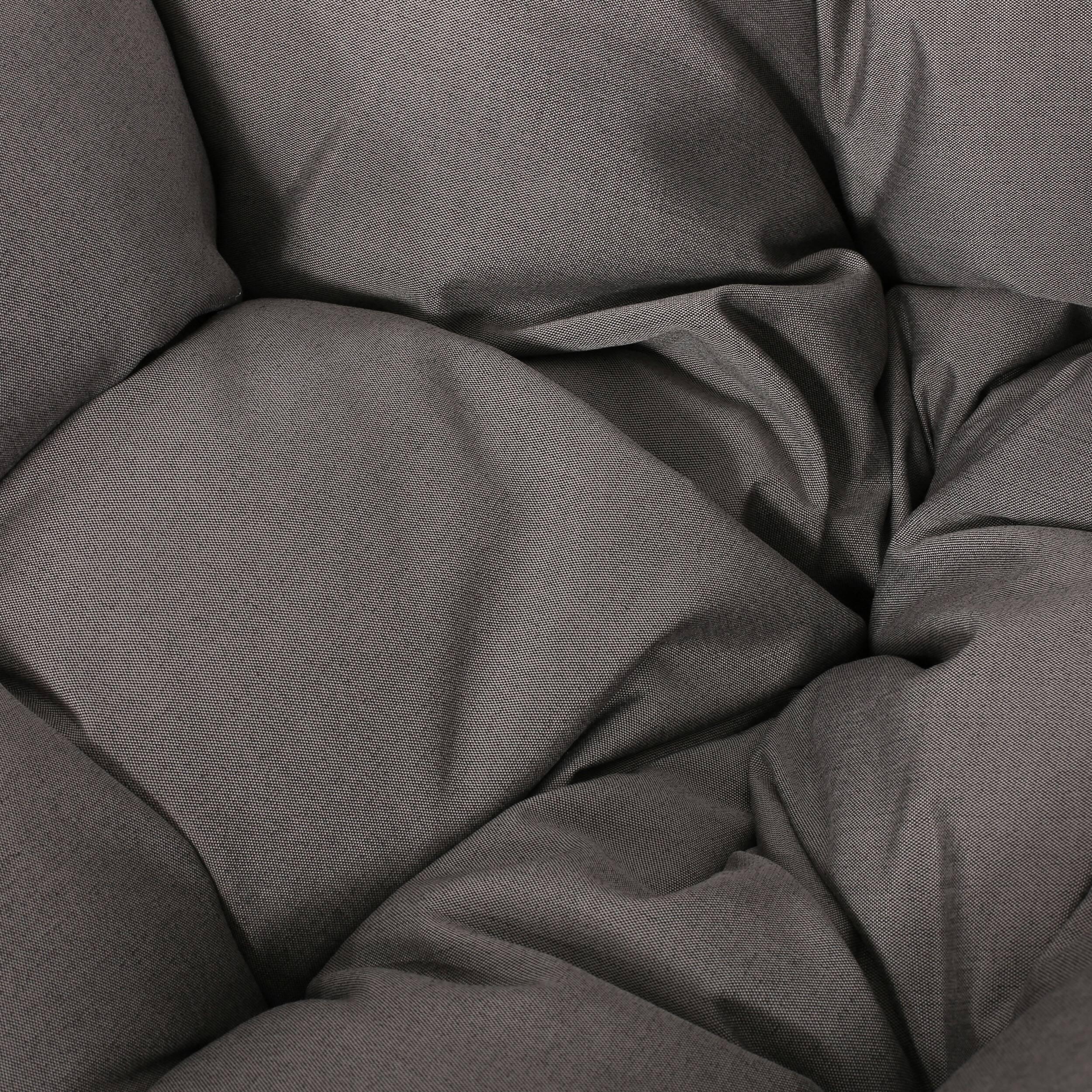 Alt View 4. Mondawe - Swing Chair with Water-Resistant Cushions and 8FT Chain - Grey+Black.