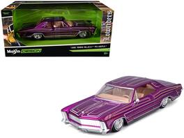 1965 Buick Riviera Lowrider with Graphics "Lowriders" Series 1/26 Diecast Model Car by Maisto - Purple Metallic