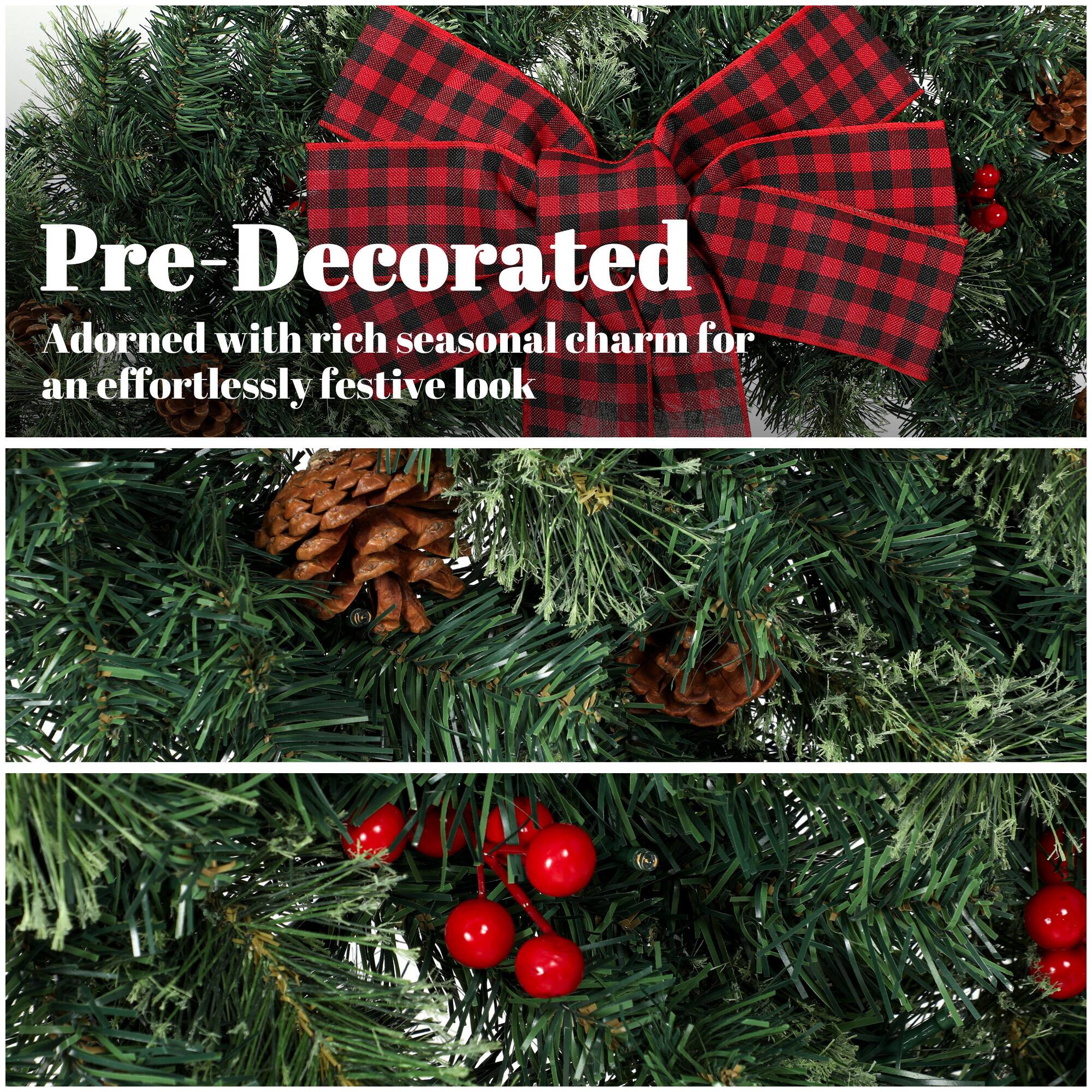 Pre-Decorated  
Adorned with rich seasonal charm for an effortlessly festive look