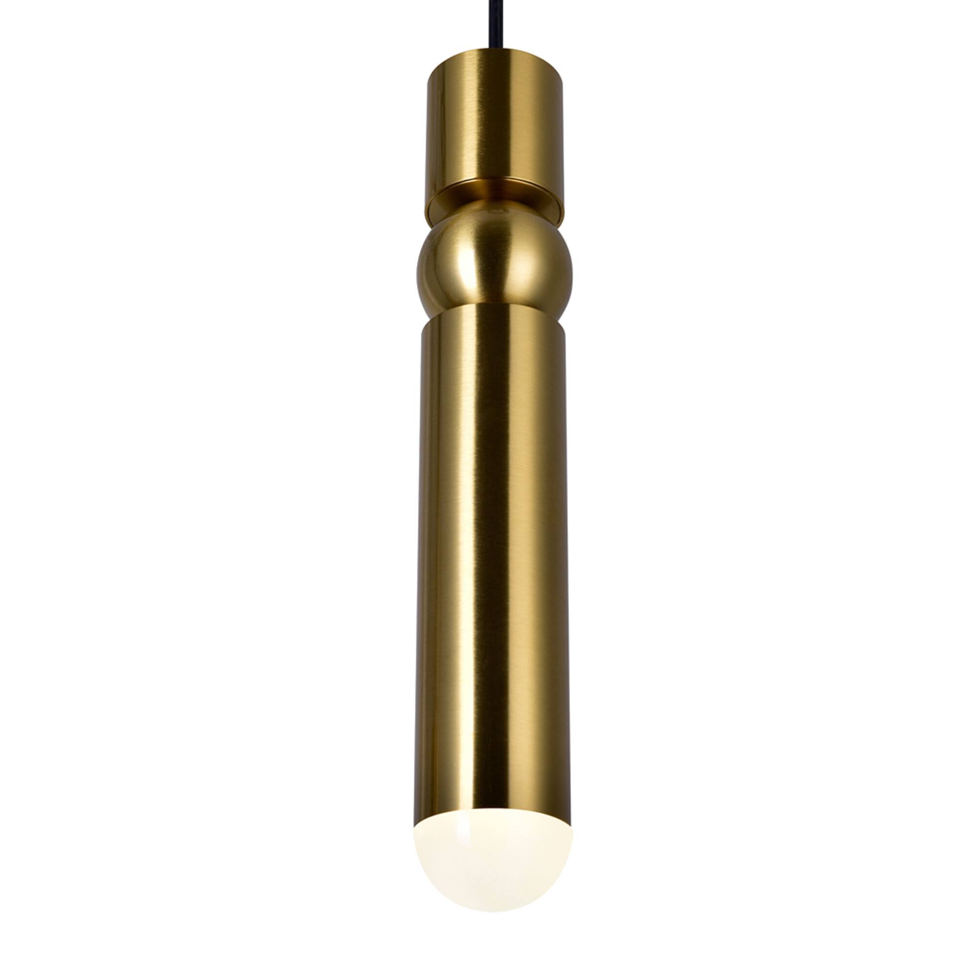 Angle. CWI Lighting - Chime LED Mini Pendant With Brass Finish - Brass.