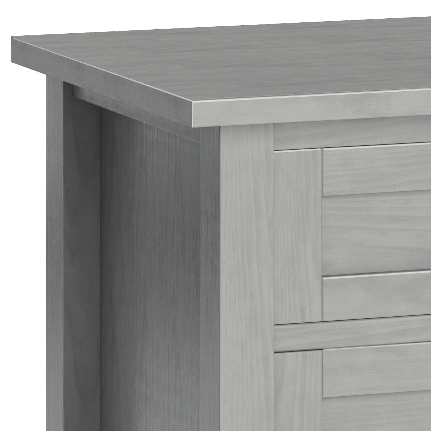 Alt View 4. Simpli Home - Warm Shaker Solid Wood 24 inch Wide Transitional Nightstand in Fog Grey - Fog Grey.