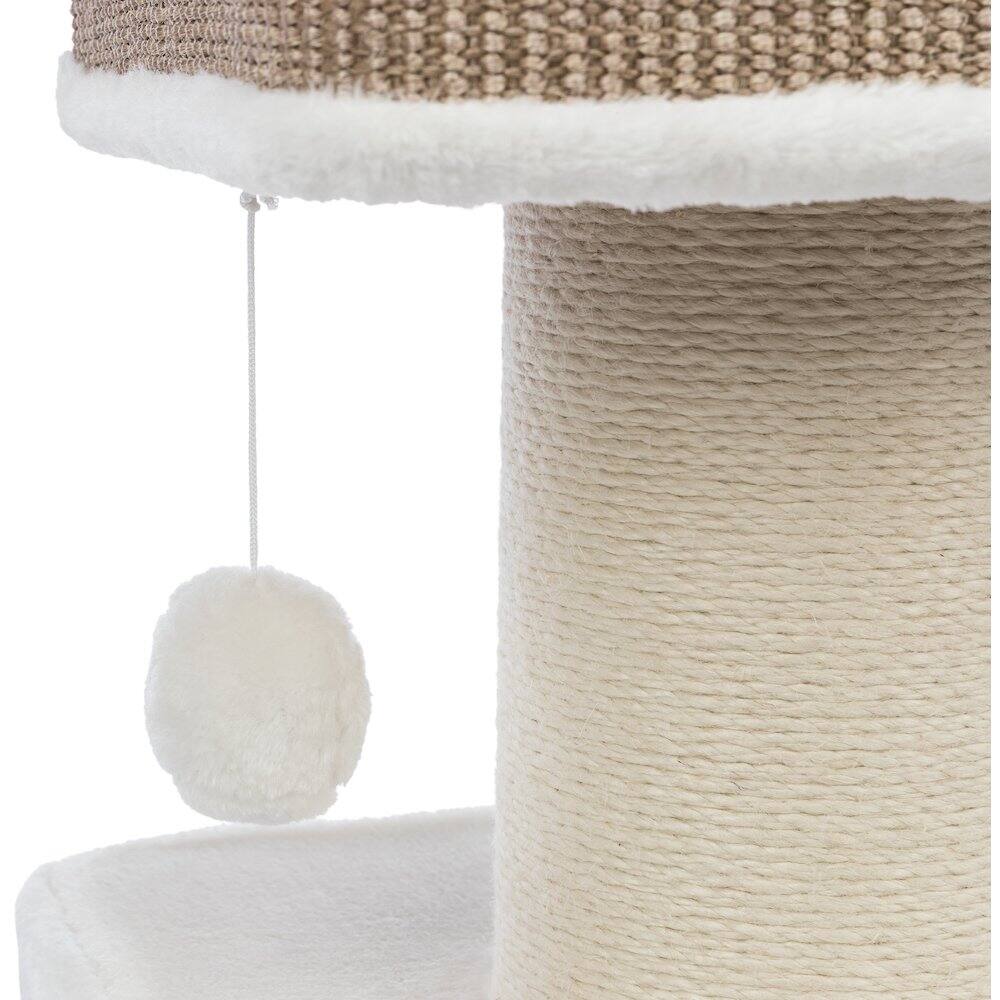 Alt View 2. TRIXIE - Ava XXL Jute & Plush 2-Level Cat Tree with Scratching Post & Condo - Brown/White.