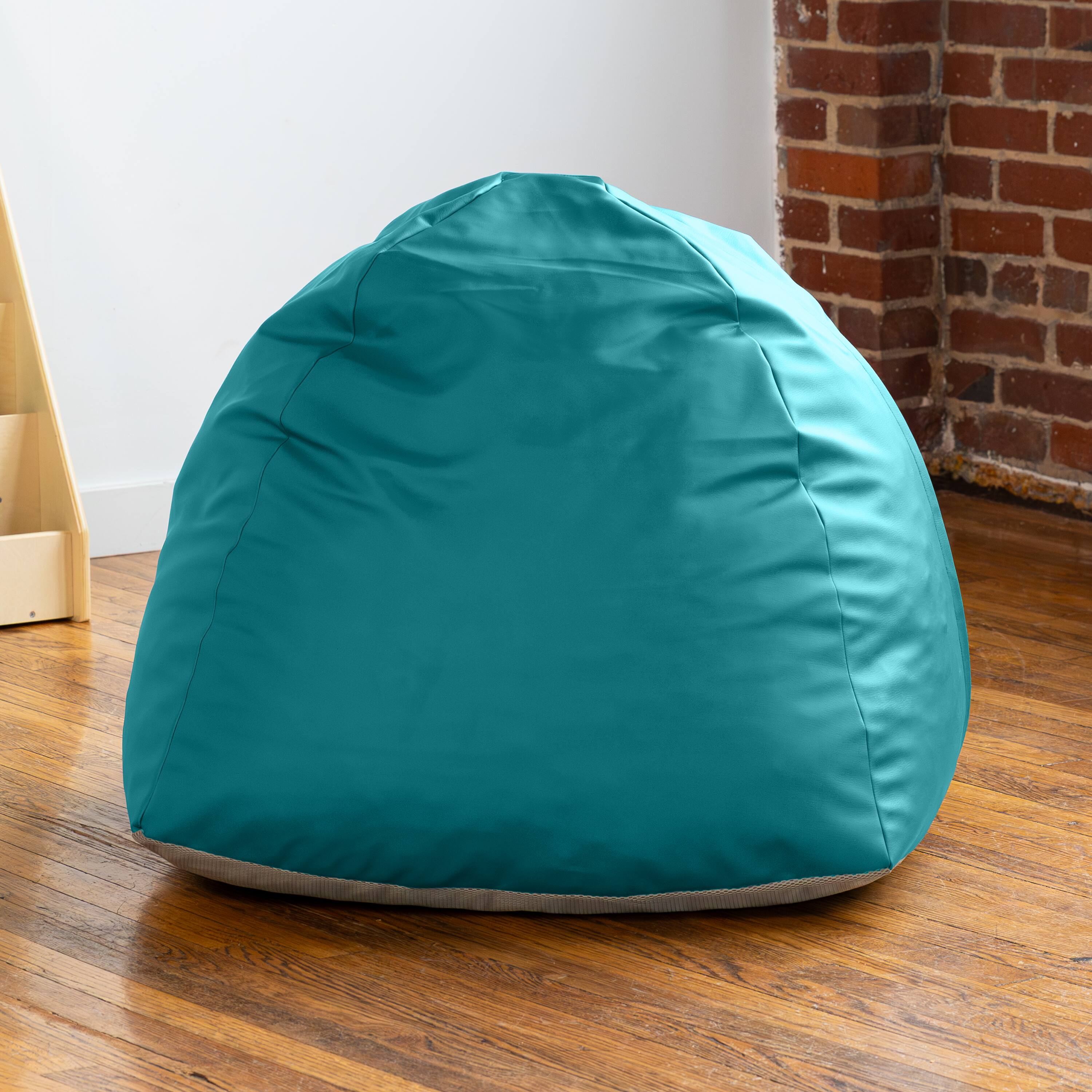 Alt View 1. Jaxx - Jaxx Gumdrop Jr. Kids Bean Bag for Early Childhood & Educational Environments, Premium Vinyl - Turquoise - Turquoise.