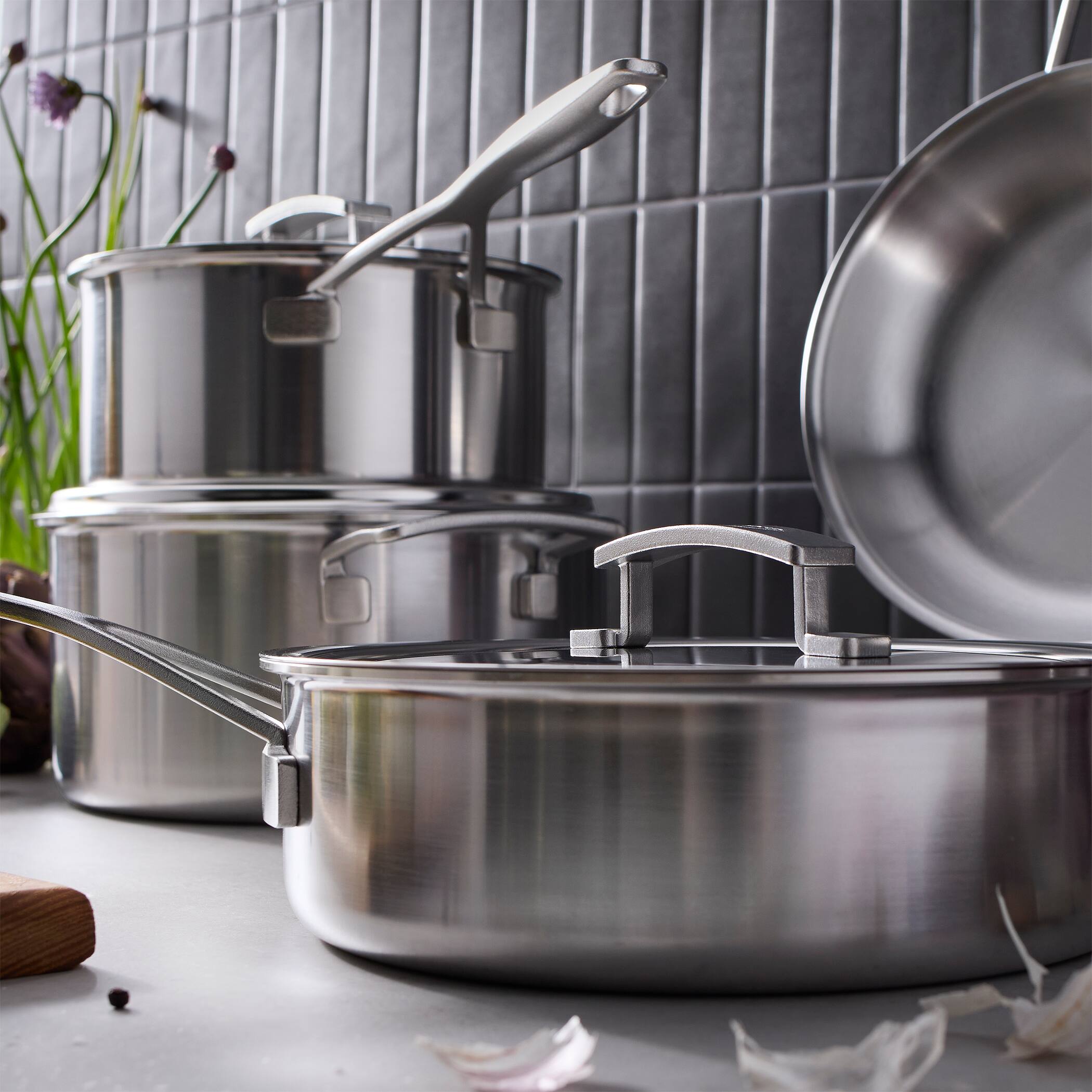 Alt View 3. Demeyere - Demeyere Industry 5, 7 pc Cookware Set, 5 Ply Made in Belgium - Stainless Steel.