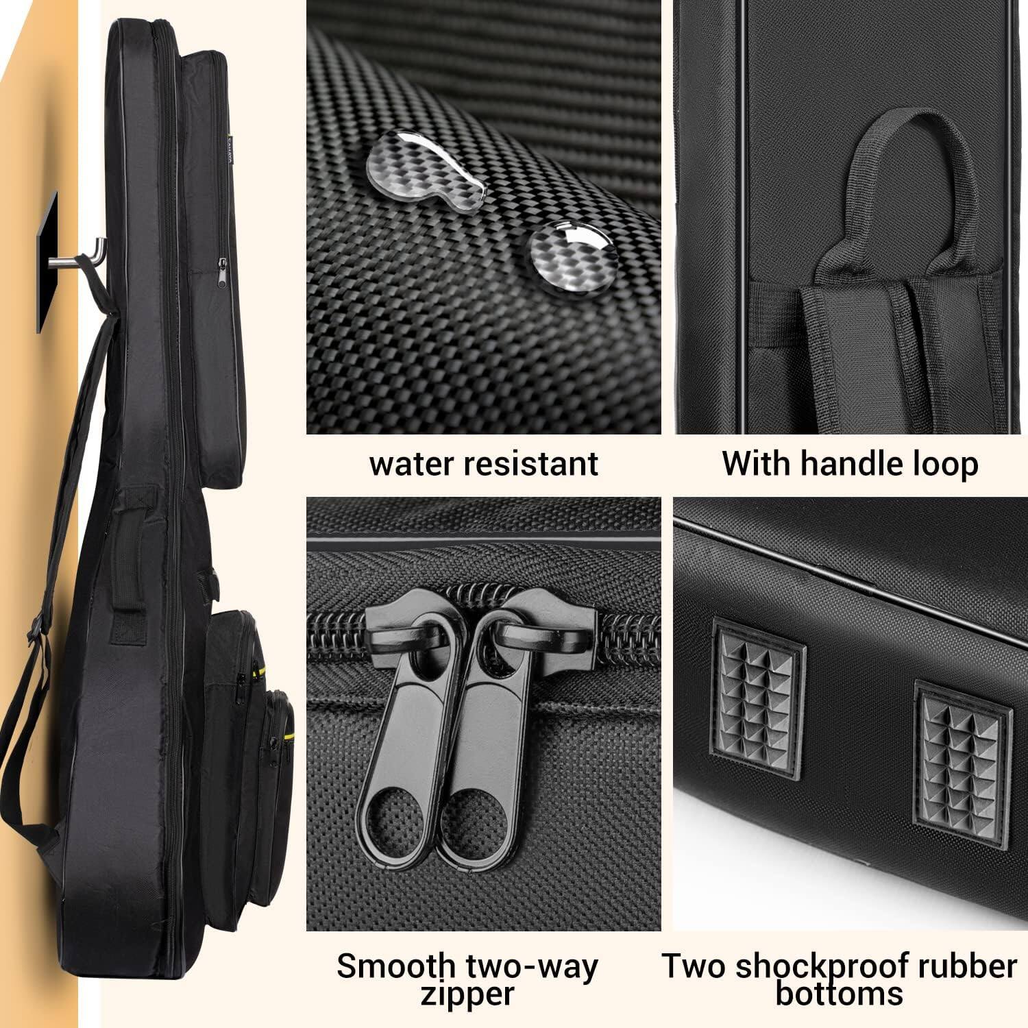 - Water resistant
- With handle loop
- Smooth two-way zipper
- Two shockproof rubber bottoms