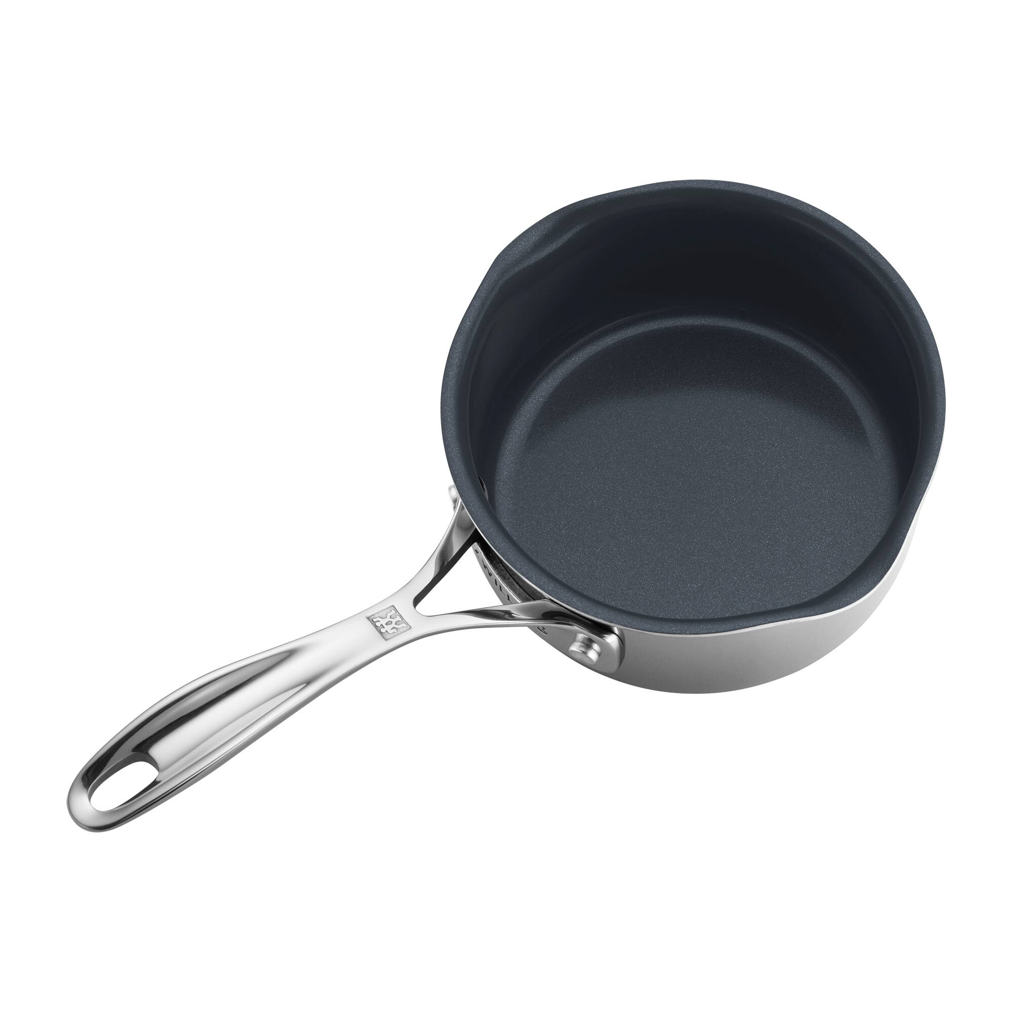 Alt View 2. ZWILLING - ZWILLING Clad CFX 1-qt Stainless Steel Ceramic Nonstick Saucepan - Stainless Steel.