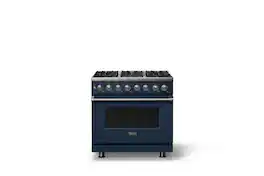 Viking - 36 in. Wide 6 Burner Pro 5 Series 5.6 Cu. Ft. Freestanding Sealed LP Dual Fuel Convection Range - Slate Blue - Slate Blue