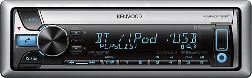 Front. Kenwood - CD - Built-In Bluetooth - Apple® iPod®-Ready - Satellite Radio-Ready - In-Dash Receiver - Silver/Black.