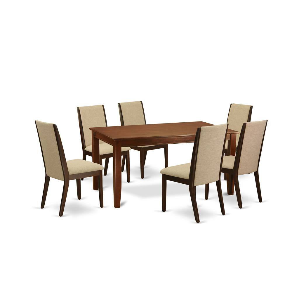 Back. East West Furniture - Dining Room Set Mahogany - Brown.