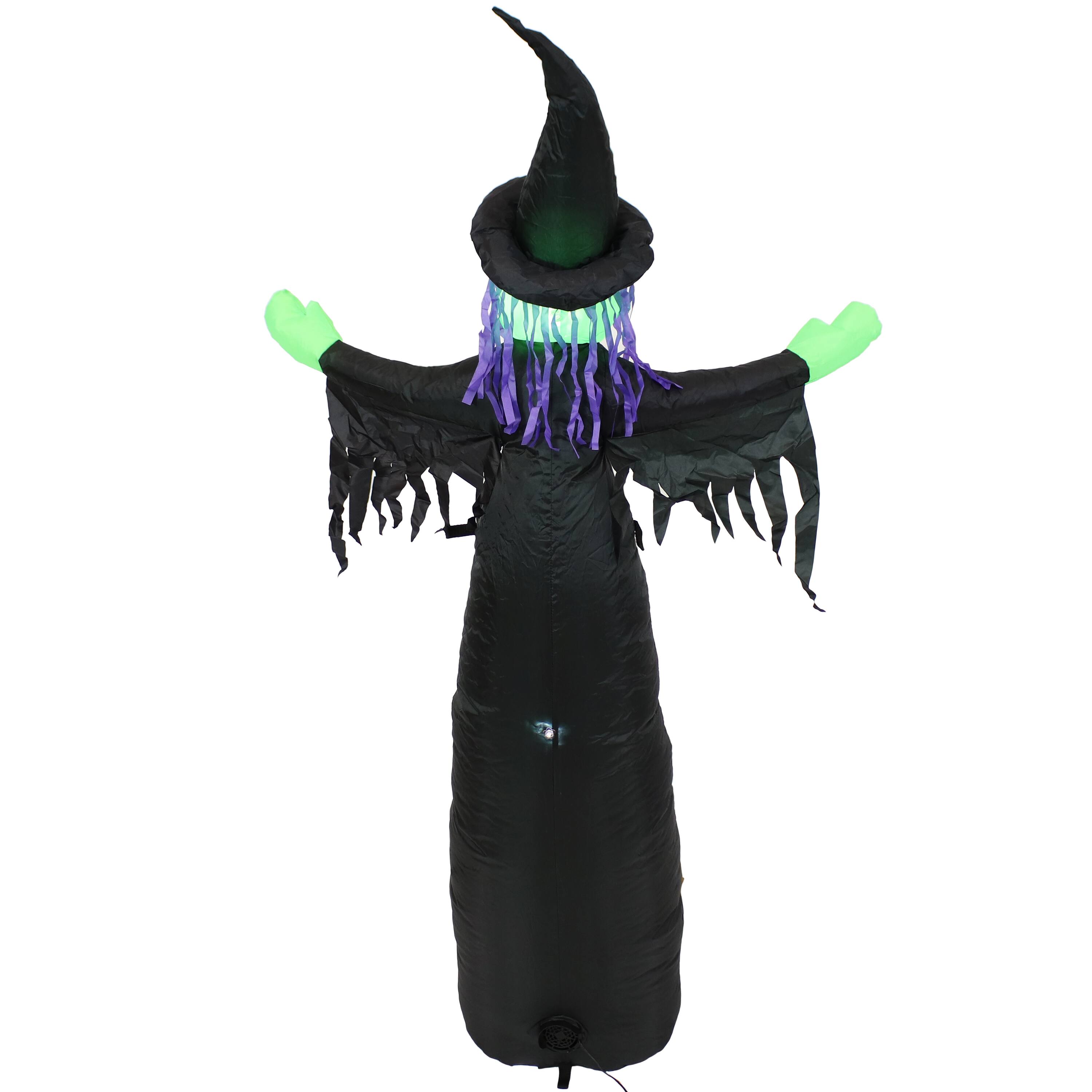 Alt View 8. Sunnydaze - Wendolyn the Wicked Witch Inflatable Halloween Decoration - 5 ft - Black.