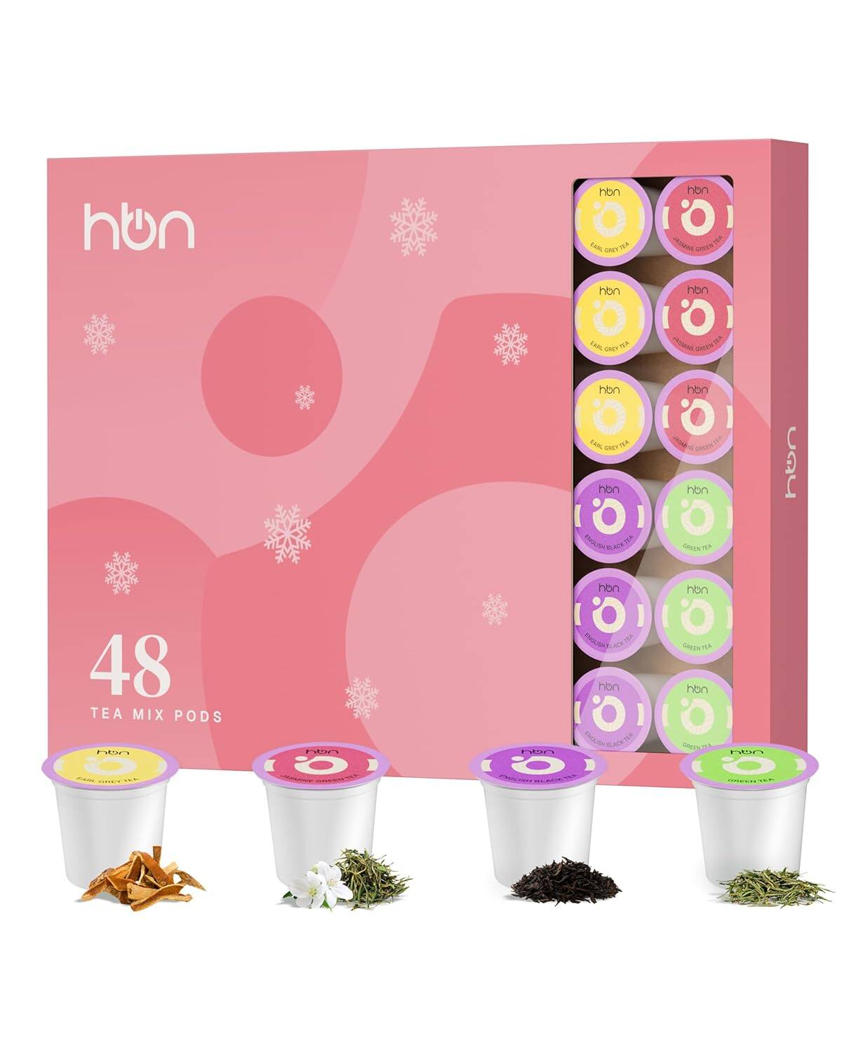 hbn 48 TEA MIX PODS

- EARL GREY TEA
- JASMINE GREEN TEA
- ENGLISH BREAKFAST BLACK TEA
- GREEN TEA