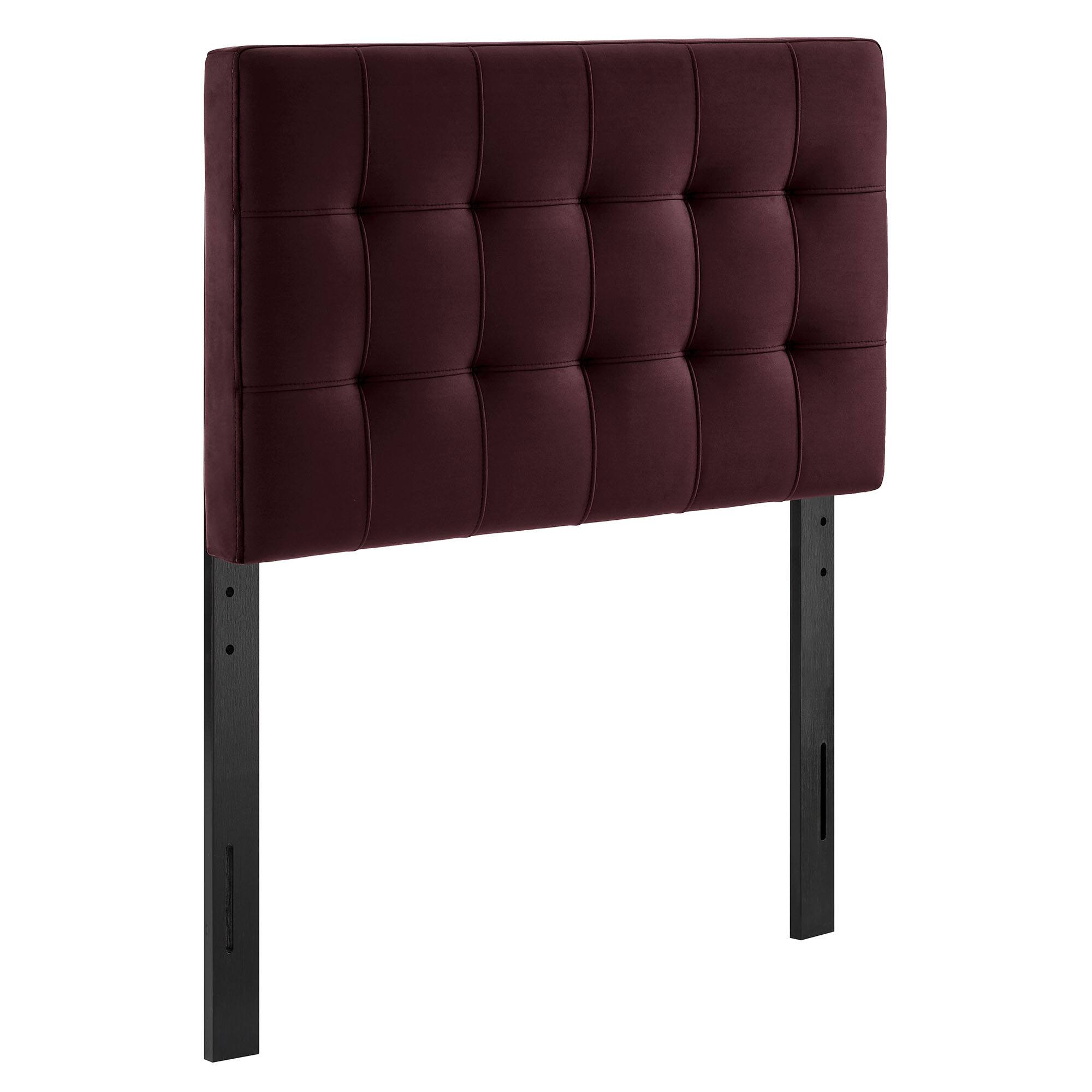 Angle. Modway - Lily Biscuit Tufted Performance Velvet Headboard by Modway - Mulberry.