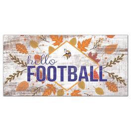 Fan Creations - Minnesota Vikings 6'' x 12'' Hello Football Wall Art - White