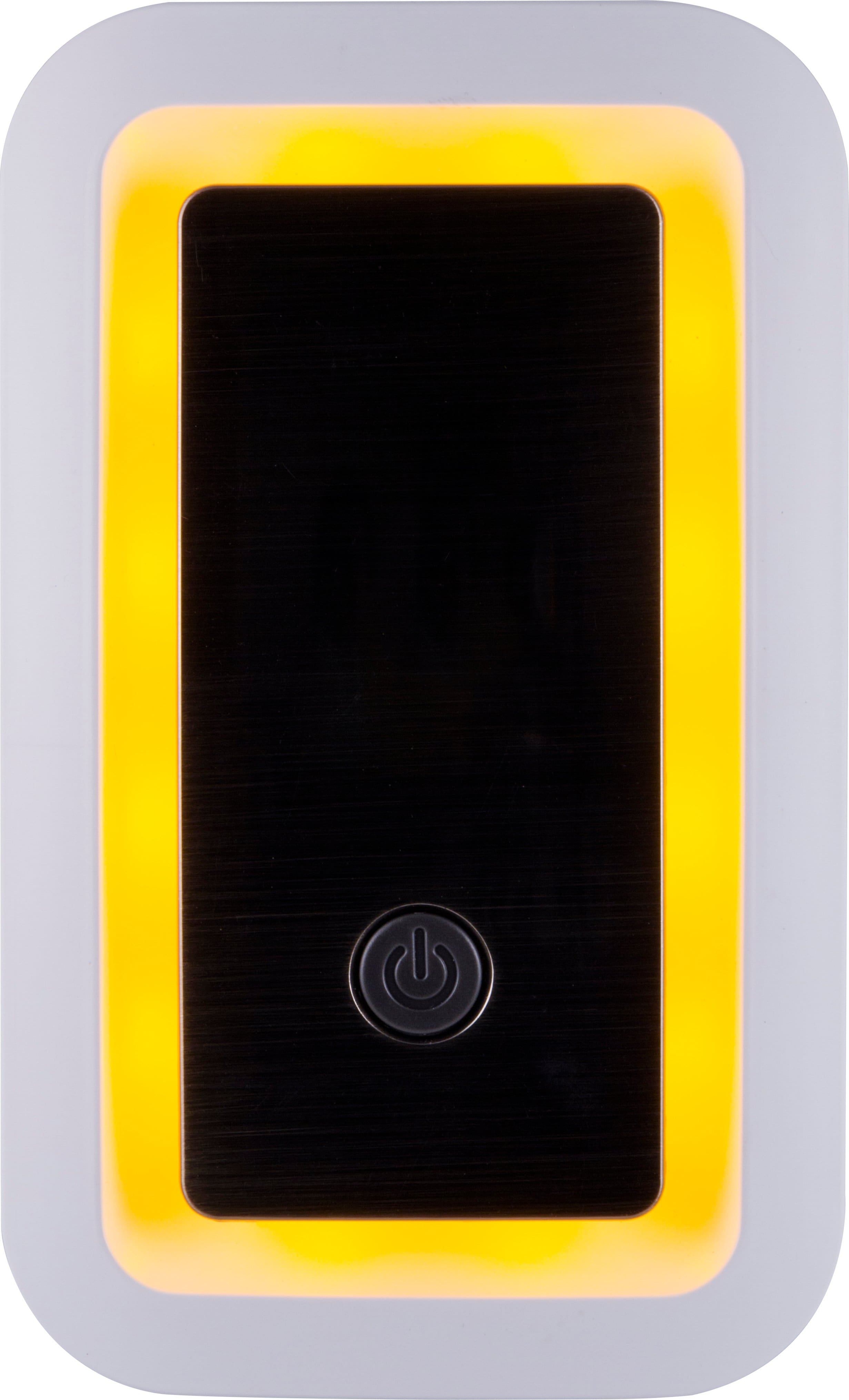 Front. GE - SleepLite Dusk-to-Dawn LED Amber Night Light - White/Silver.