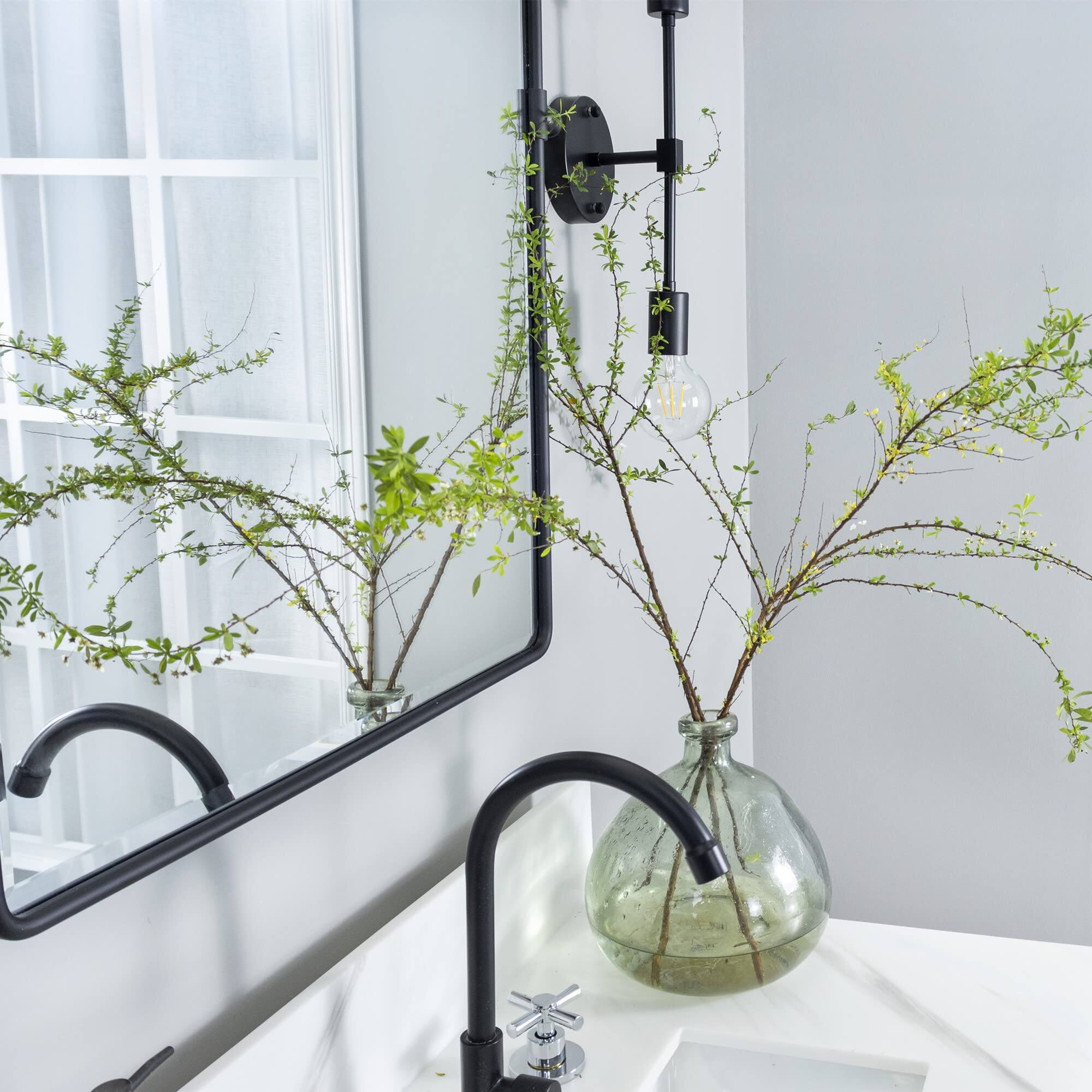 Alt View 2. Comfort Essence - Pivot Mirror For Bathroom Matt Tilt Beveled Rectangle Pivoting Metal Framed Vanity Mirrors Wall Vertical ... - Matt Black-40"L x 30"W.