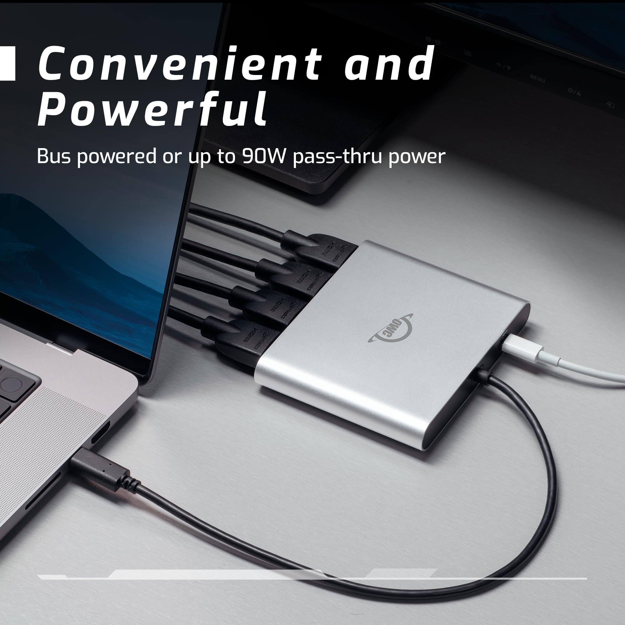 Convenient and Powerful  
Bus powered or up to 90W pass-thru power