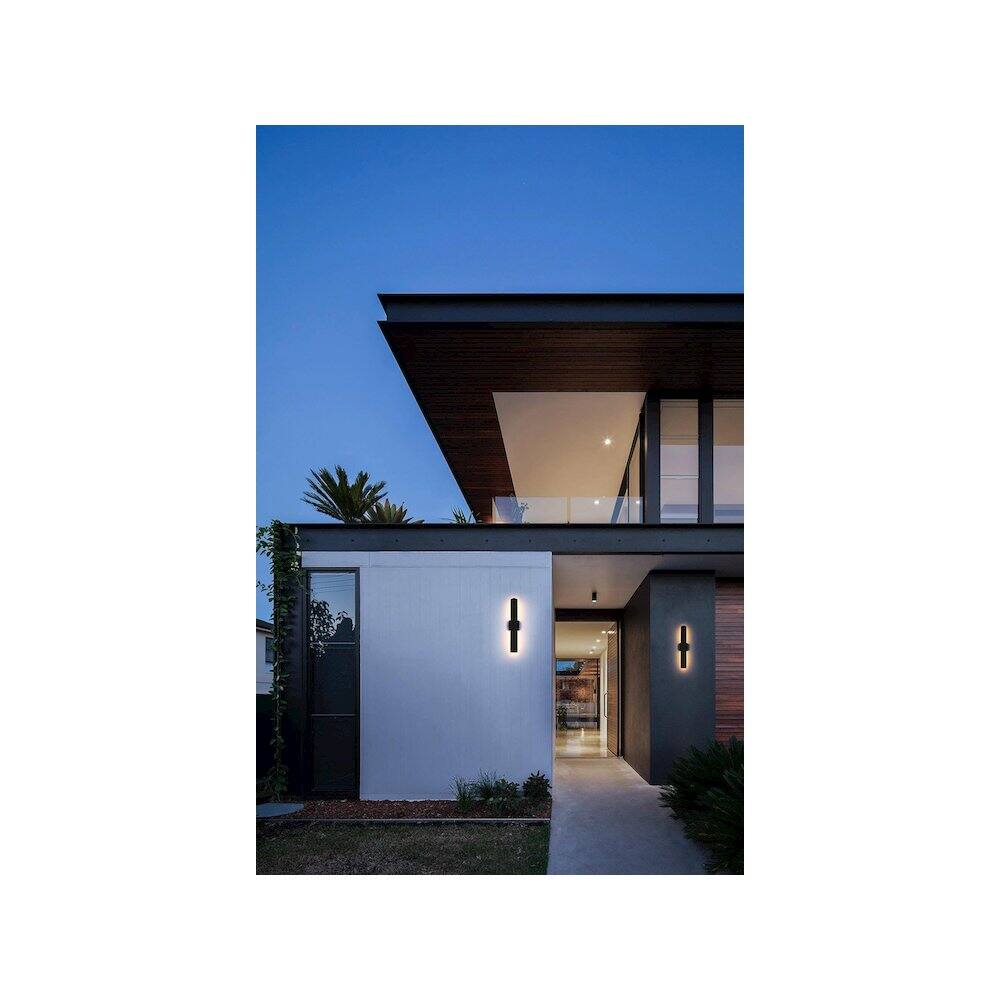 Alt View 4. Elegant Lighting - Troy 4.5 x 24 inch Outdoor Wall Sconce in Black - Black.