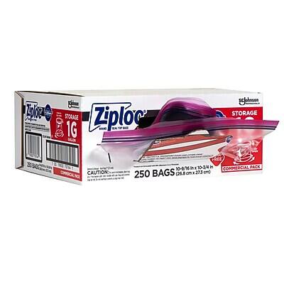 Ziploc STORAGE 1G BRAND EA  
CAUTION FREE  
10-9/16 in X 10-1/4 in  
COMMERCIAL PACK  
250 BAGS (26.8 cm X 27.3 cm)