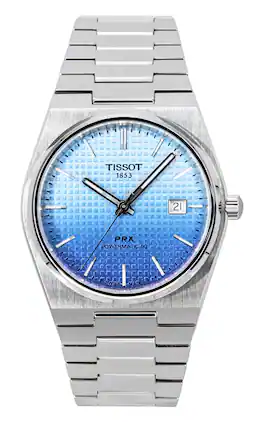Tissot - PRX Powermatic 80 Gradient Stainless Steel Chameleon Dial Automatic T137.407.11.351.01 100M Men's Watch - Ice Blue