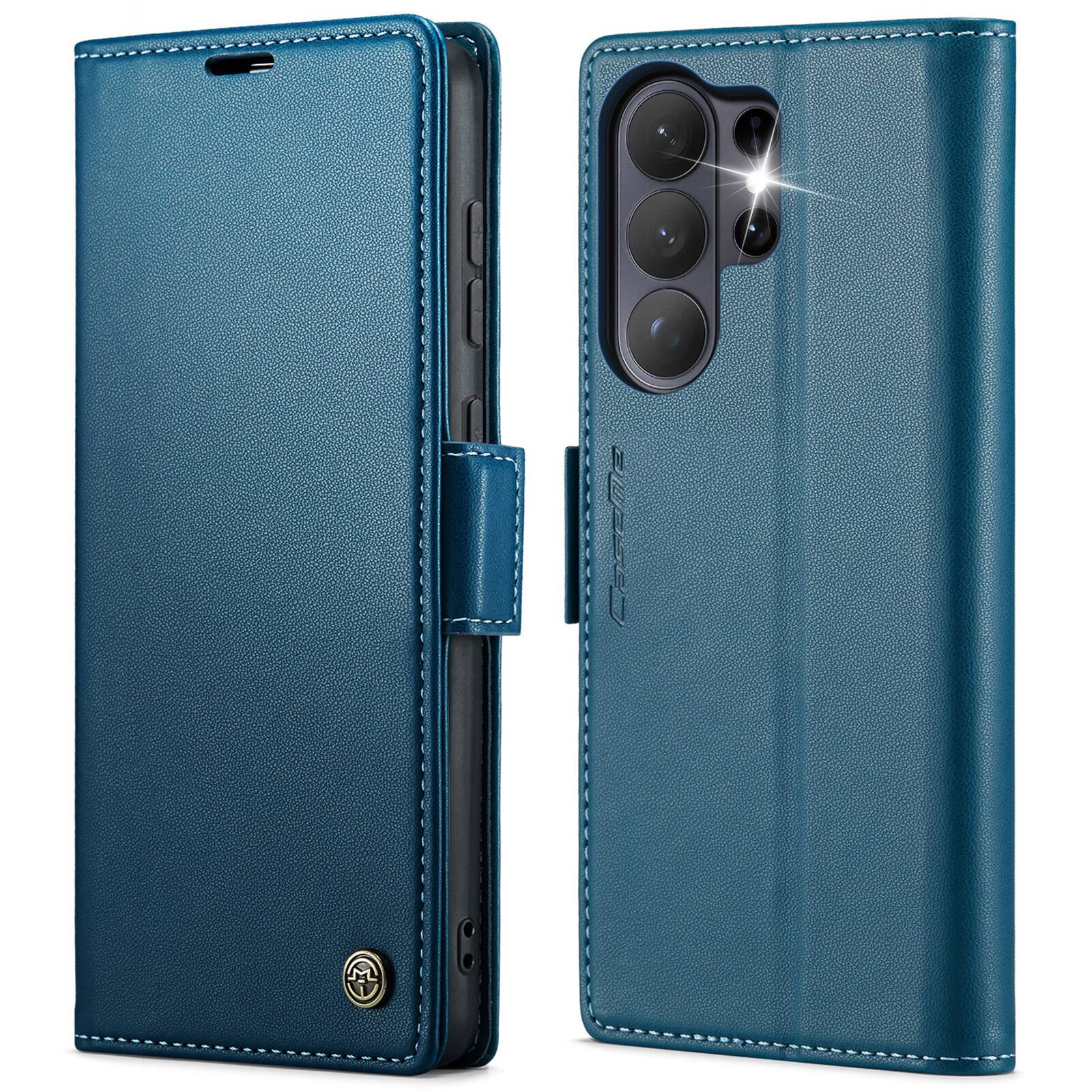 Alt View 3. UUCOVER - For Samsung Galaxy S26 Ultra PU Leather Wallet Case with RFID Blocking Cash Card Holder, Magnetic Flip Kickstand Cover - Blue.